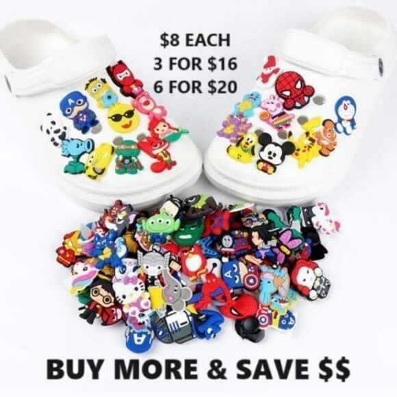 4pc Mani Hands Nails Bogg Bag Charm 👜 Croc Shoe Jewelry Jibbitz Hearts Bundle - Picture 2 of 4